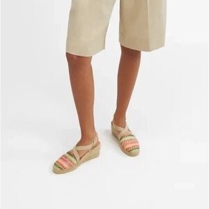 Toni‎ Pons Vegan Espadrilles Women's 6.5 Multicolor Raffia Knit Wedge Sandals